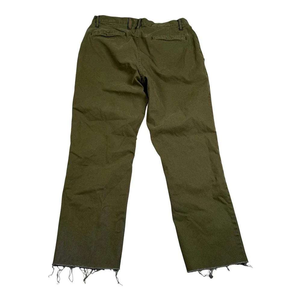 Taylor Stitch Chino Pants Mens 31 Olive Green‎ Patchwork Raw Hem Straight Leg